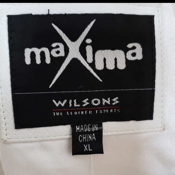Wilsons Leather White Fur Studded Leather Jacket - Picture 3 of 5